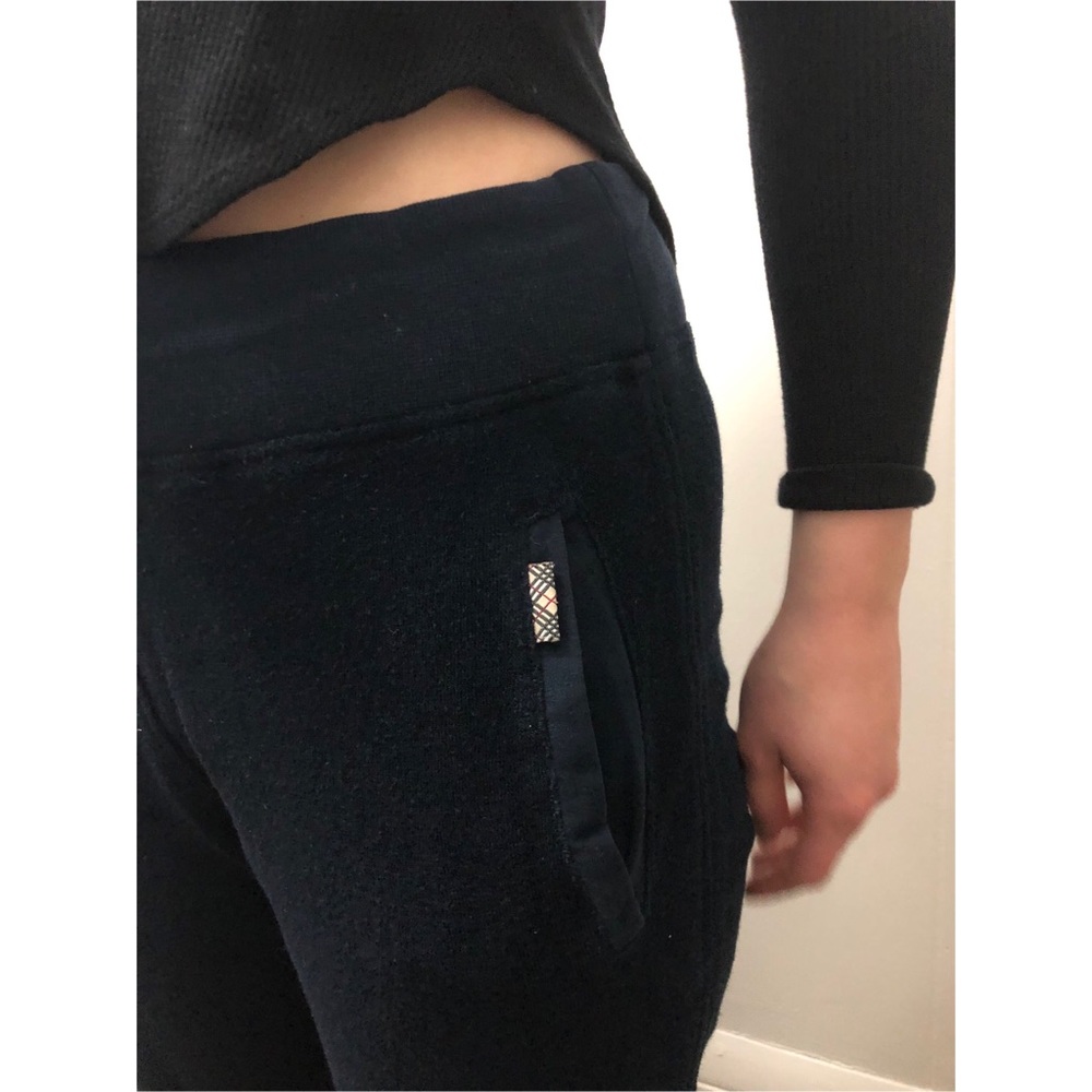BURBERRY Terry Cloth Drawstring Navy Sweatpants